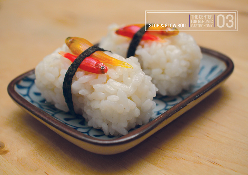 Illustration for article titled Use transgenic fish to make bioluminescent sushi rolls